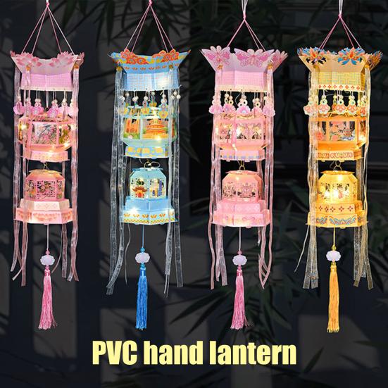 Spring Festival DIY Lantern Kit Chinese Traditional Handheld Lucky Lantern with Tassel And Ribbon Decor for Lunar New Year Wedding Birthday Decoration