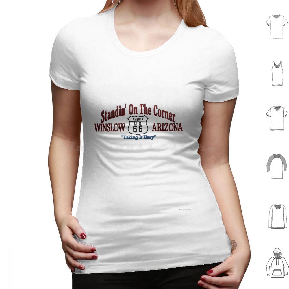 Standing On The Corner In Winslow Arizona T Shirt Big Size 100 Cotton Take It Easy Arizona Winslow Route 66