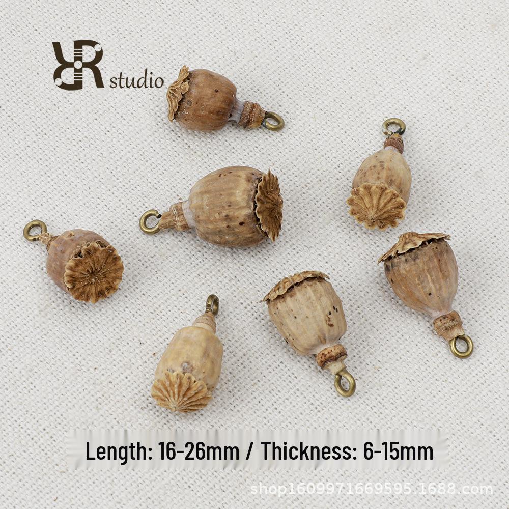 Natural Plant Seed Pendants: DIY Handmade Beaded Jewelry with Pine Cone and Acorn Materials for Necklaces and Earrings.