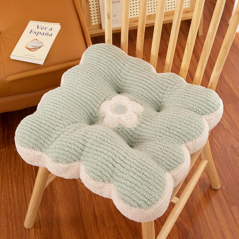 New Solid Color Simple Biscuit Comfortable Cushion Round Waist Protection Cushion Office Seat Square Breathable Cushion Gift