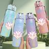 1PC Lotus Dreamcatcher Boho 750ml Color Plastic Sports Water Bottle Leakproof Flip Straw Lid Suitable for Sports Office Home Use