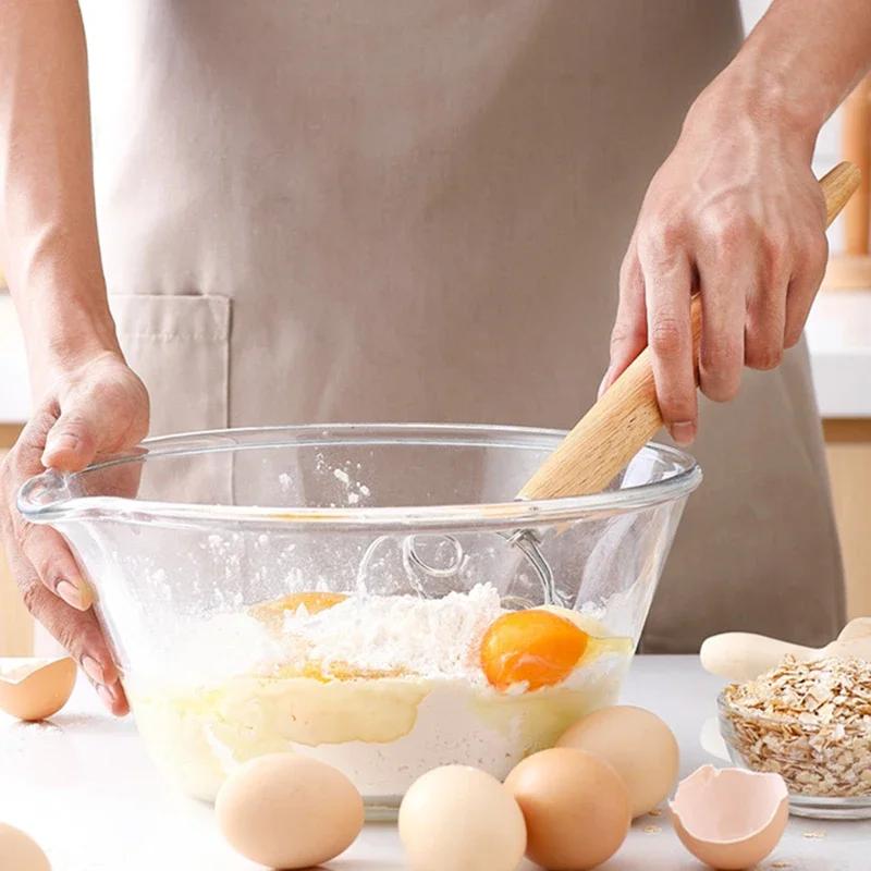 Ручной миксер для теста для датского теста, венчик для взбивания хлеба, ручной венчик для взбивания яиц, деревянная ручка, венчик из нержавеющей стали, кухонные принадлежности для выпечки