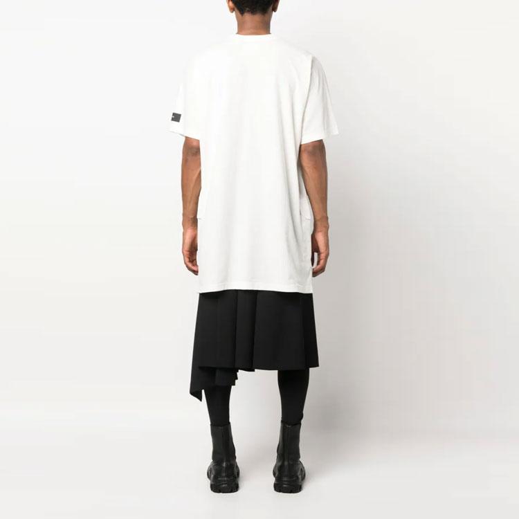 Y-3 Solid Logo Crew Neck Short Sleeve T-Shirt Men Tops White HZ8863