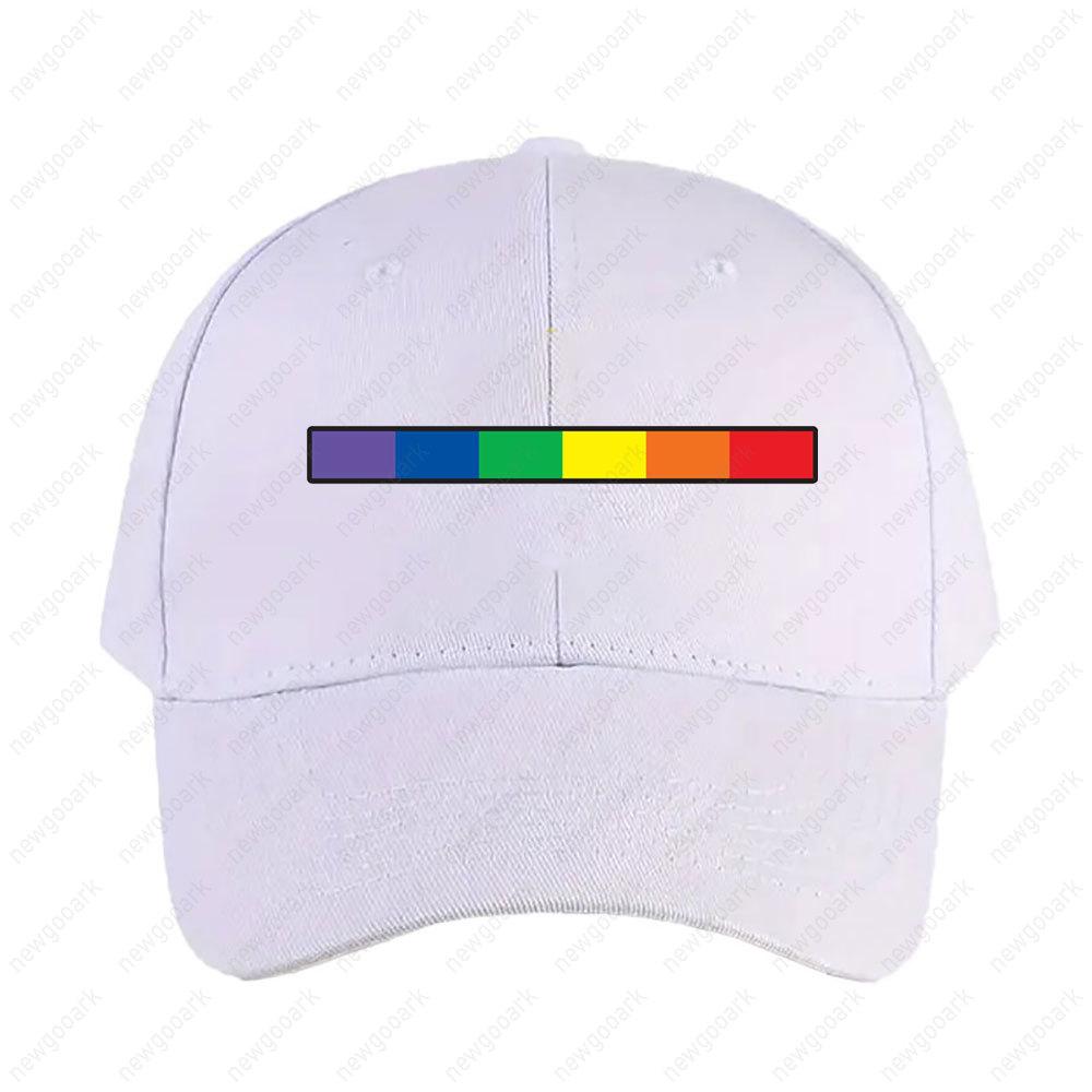 Subtle Rainbow Gay Pride Flag Strip Subtle Minimalist Pride Cap Women Unisex Adult Adjustable Printed Baseball Caps Trucker Cap