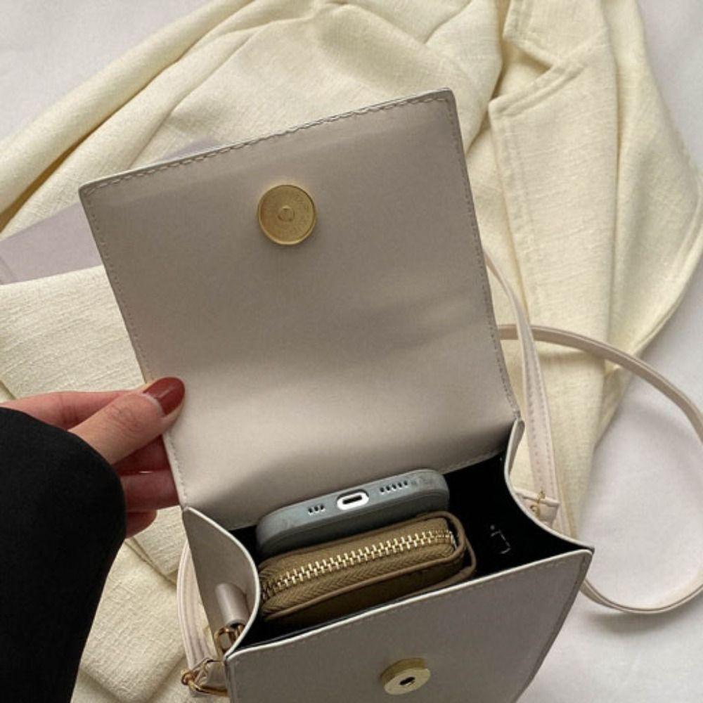 PU Leather Crossbody Tote Bag Simple Mini Phone Bag Ins Small Shoulder Bag Travel