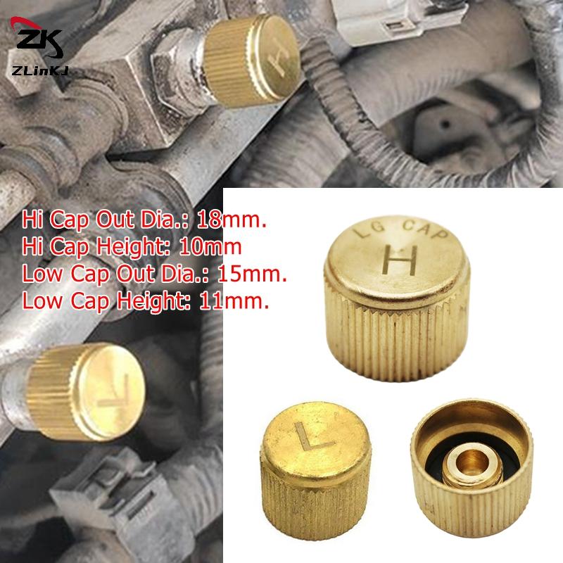 (ZYDD01) 1Pcs Car Air Conditioner Refrigerant Dust Cover Valve Core Cap Auto High Low Pressure Caps Fit for most cars with R134a
