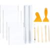 J1UL1N 2PCS Acrylic Clay Rollers With 4PCS Acrylic Sheet Backing Boards, Craft Tools Kit For DIY Crafting Shaping And Sculpting
