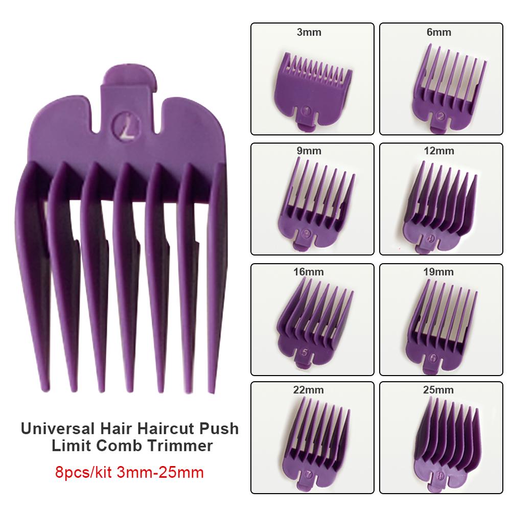 8 шт./комплект, 3 мм-25 мм, универсальная стрижка, зажим для стрижки волос, ограничительная расческа-триммер