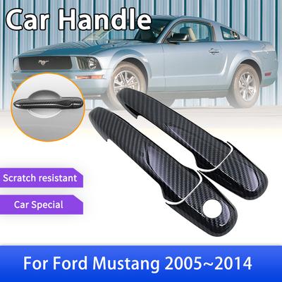 Крышка дверной ручки из углеродного волокна для Ford Mustang MK5 S197 2005 ~ 2014, защитные аксессуары для автомобиля, наклейки 2006 2007 2008 2009