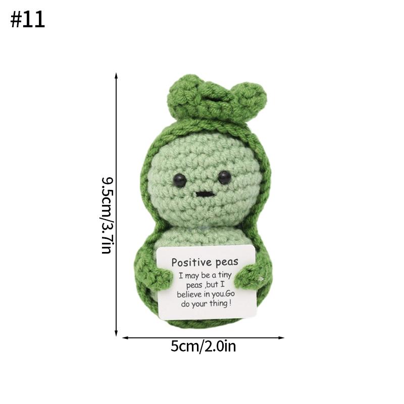 Crochet Positive Energy Dolls Mini Pocket Hug Handmade Plush Knitted Doll Hand-woven Gifts Crochet Animals Desktop Decoration 