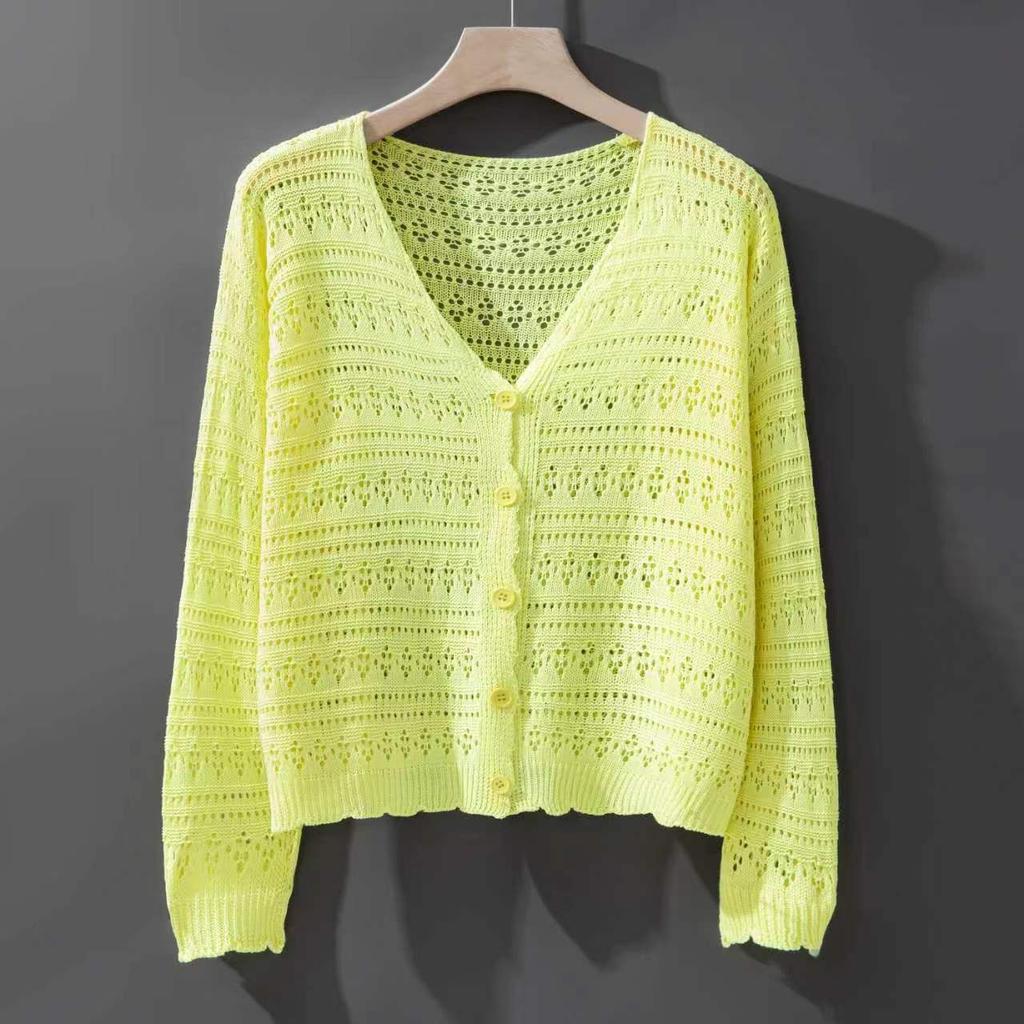 Летний женский тонкий трикотажный свитер с длинным рукавом и коротким вырезом, солнцезащитная шаль, дышащая трикотажная куртка