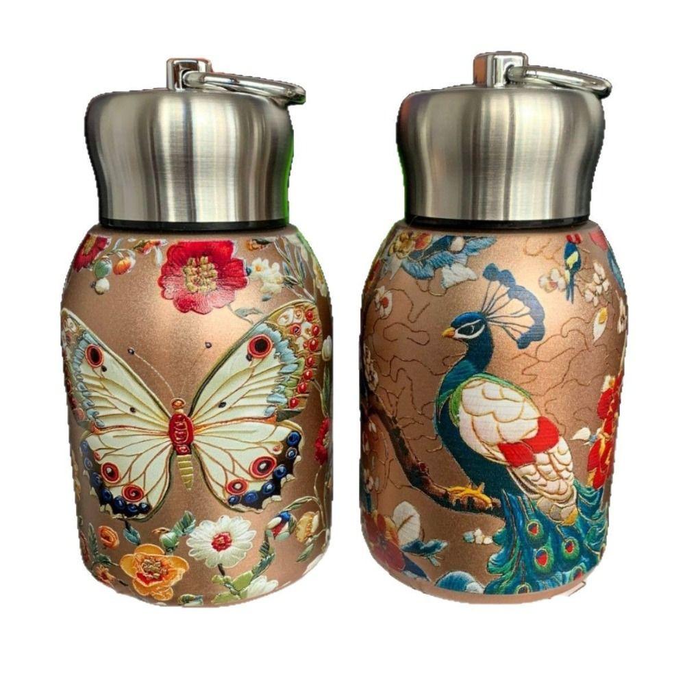 Термокружка из нержавеющей стали 316, герметичная, портативная бутылка для воды, прочная, 300 мл, тонкая термобутылка