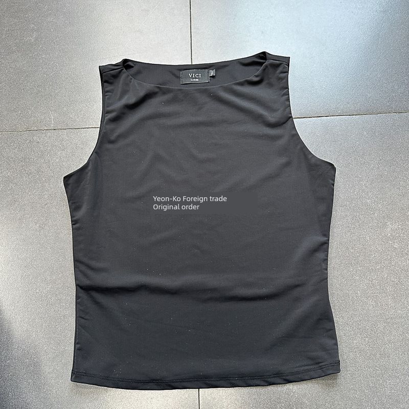 Export USA Lush/Vici Pure Original Smooth Material Yoga Clothes Texture Round Neck Sleeveless Vest Tops