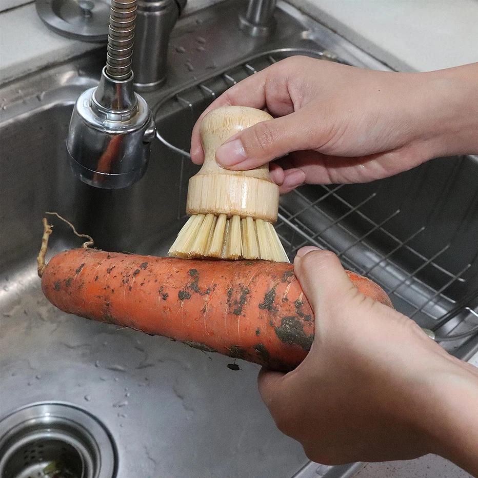 1шт бамбуковая щетка для мытья посуды мыльница кухонная деревянная щетка для мытья посуды чугунная кастрюля горшок