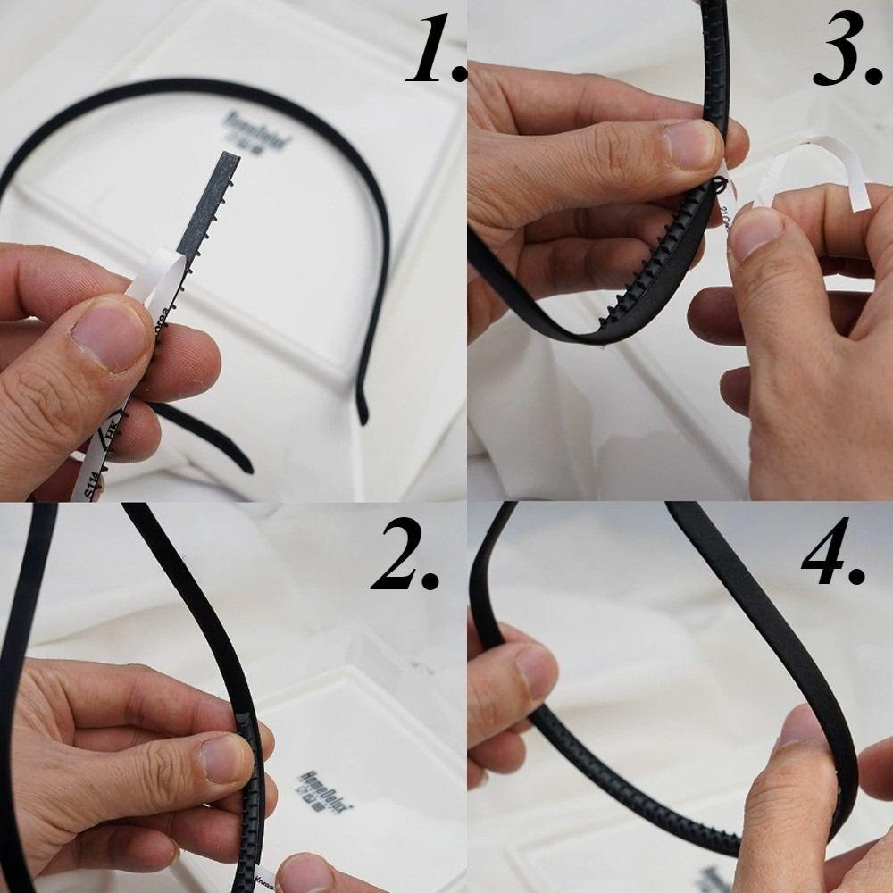 5Pcs Black Headband Anti-slip Strip Hairpin Anti Slip Teeth Hairband Manufacture Accessories