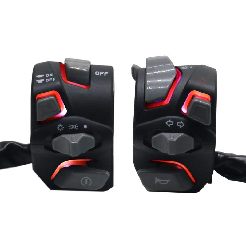 LMoDr 7/8 ''22 мм универсальный переключатель на руле мотоцикла, предупредительный световой сигнал, сигнал поворота, кнопка запуска, кнопка убийства со светодиодом