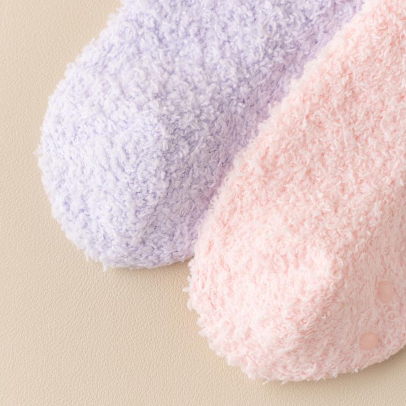 Осень Зима Нескользящие Коралловые Напольные Носки Ковер Домашние Тапочки Для Сна Комнатные Короткие Носки Женские Толстые Теплые Носки