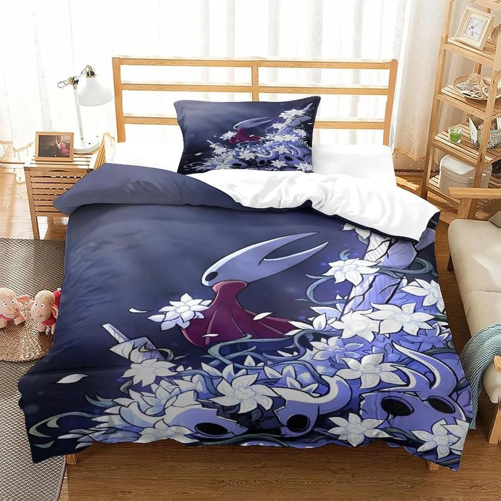 Аниме Игра Hollow Knight Комплект постельного белья Hollow Knight Silksong Комплект пододеяльника Размер King Queen Full Double Single Hollow Knights