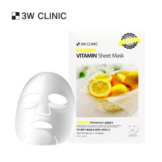 3w Clinic Essential Up Sheet Mask 25ml X 10 Sheets (6 Options)