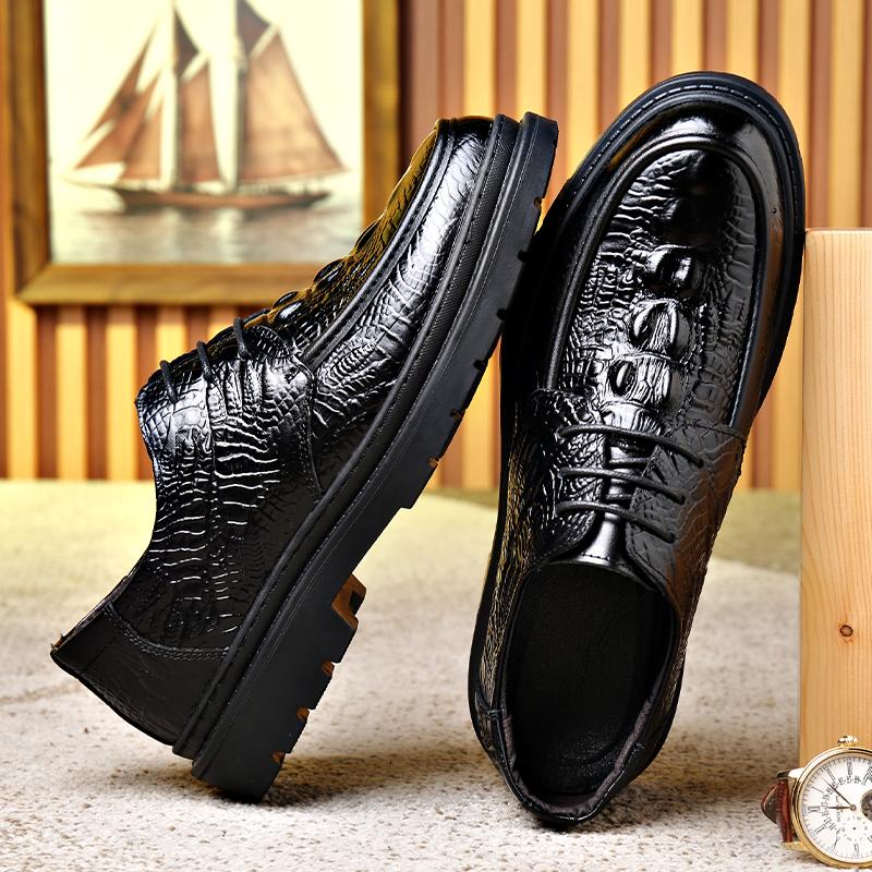 Простые кожаные оксфордские туфли, повседневная обувь из мягкой кожи, новая модная мужская обувь для торжественных случаев, деловая обувь с узором из крокодиловой кожи