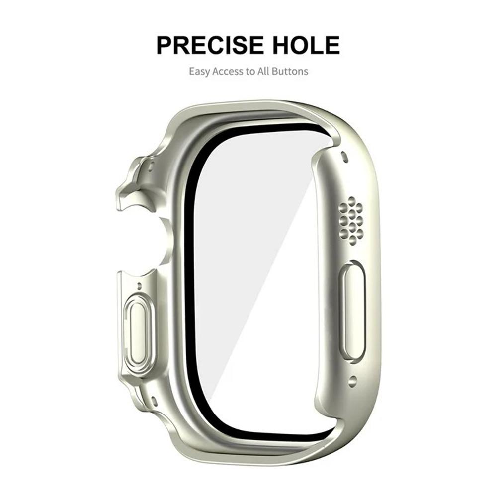 WANLONFENG For Apple Watch Ultra 2 Ultra 49mm 2-in-1 Hard PC Frame Waterproof Case with Tempered Glass Screen Protector