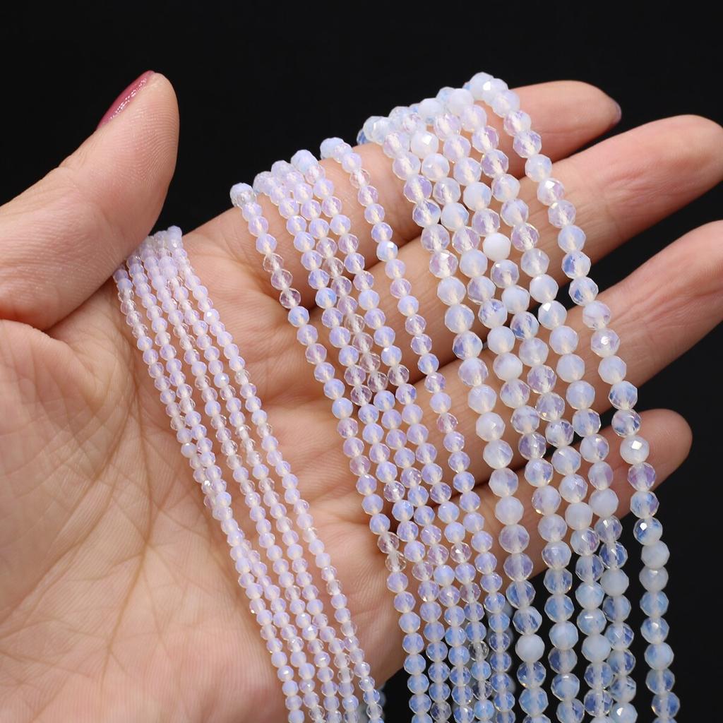 Бусины из натурального камня опал круглые граненые бусины подвески для изготовления ювелирных изделий DIY ожерелье браслет серьги аксессуар