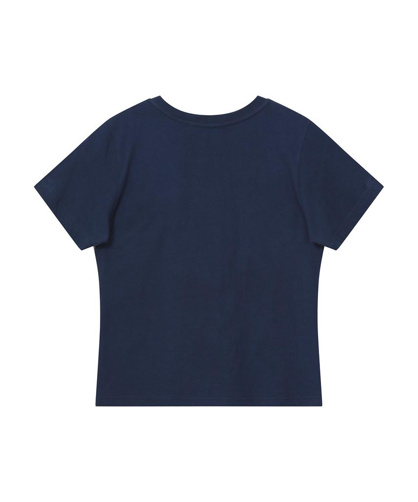 BAUF 3 Logo Check Slim Fit T-Shirt [Navy]