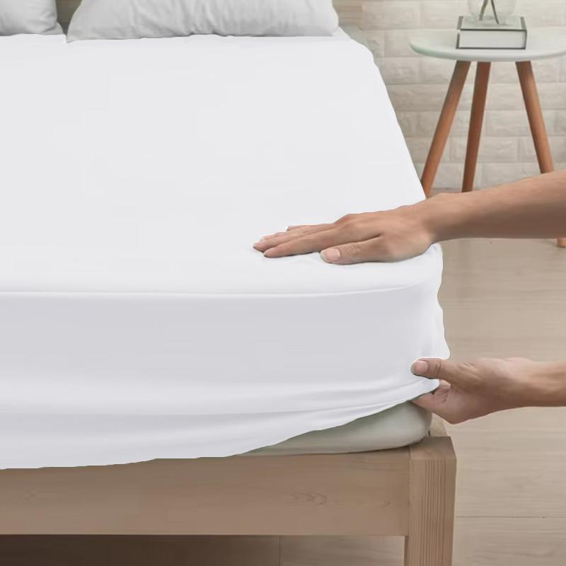 1 шт. однотонная простыня на резинке, водонепроницаемый наматрасник, простыня с глубоким карманом, мягкое, удобное и прочное постельное белье, полная обертка 360°
