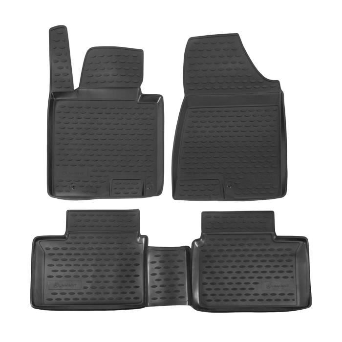 Tapis De Sol En Caoutchouc 3D - J&J AUTOMOTIVE - Kia Cee'D 2012-2018 - Noir - Sur Mesure - Antidérapant
