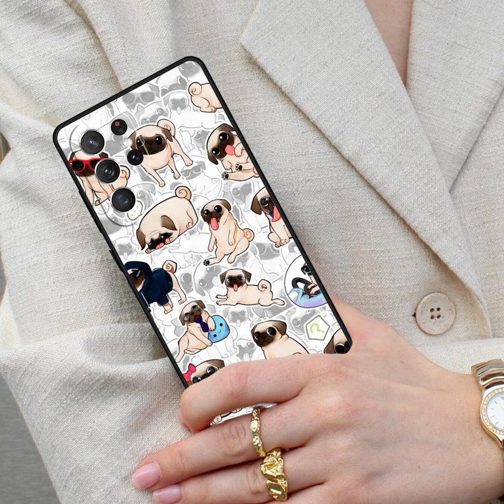Cute Pug Dog Cell Phone Case for Samsung Galaxy S26 Ultra S25 S24 S23 S22 S21 S20 Note10 Cover