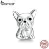 Bamoer Cute Bulldog Metal Beads for Women Jewelry Making Oxidized 925 Sterling Silver Charm Fit Original Silver Bracelet