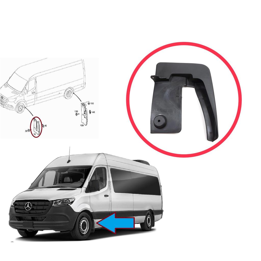 BSP1225-1 Передний левый брызговик для Mercedes Sprinter 907 910 VW Crafter SY SZ 2017-On 9108890000
