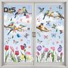9 Sheets/Set Spring Window Cling Colorful Flower Bird Butterflies Waterproof PVC Reusable Electrostatic Glass Decoration Sticker Decal