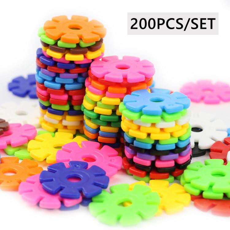 300 шт. 200 шт. 100 шт. Снежинка строительные блоки игрушка DIY блок строительство детский сад игра детская развивающая игрушка детский подарок