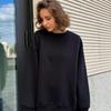 Свободный свитер с круглым вырезом, женский, осенне-зимний, уличный, однотонный, флисовый, свитер