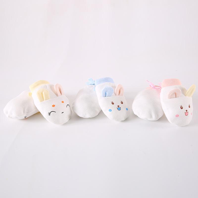 Newborn Breathable Pure Cotton Anti-Scratch Mittens