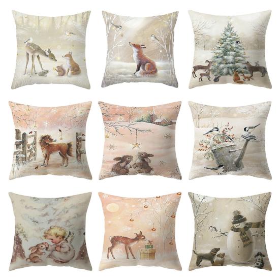 Декоративная наволочка на рождественскую тематику, защитная односторонняя печать, Рождественская вечеринка, наволочка, праздничное украшение, ежедневное использование