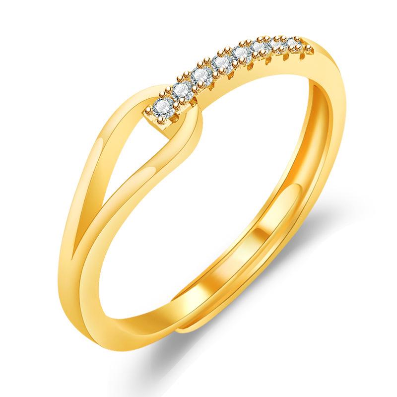 2022 Korean Fashion Women's Diamond Flash Open Ring - Stylish Hollow Design