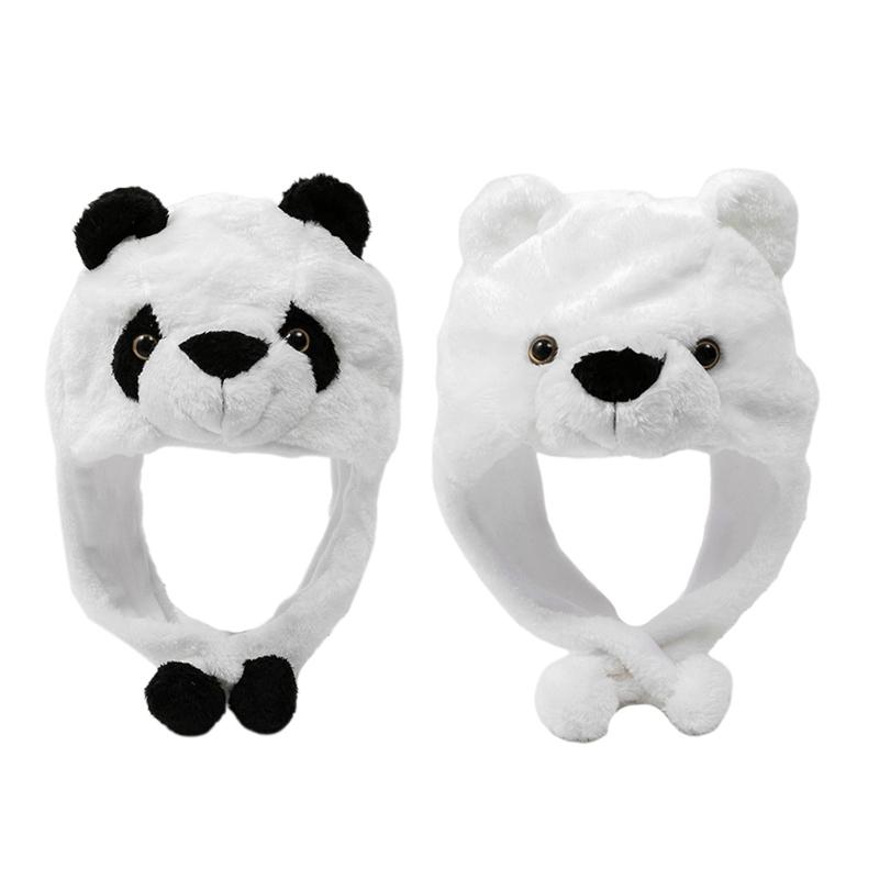 Kawaii Cartoon Animal Panda Hat Cute Headgear Windproof Warm Hat Dress Up Halloween Cospaly Gift for Boy Girl ChildAdult