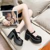 Туфли-лодочки на платформе для женщин, супер-высокие каблуки, пряжка, ремешок, туфли Мэри Джейн, женские, 2025, готические, толстые, каблук, вечерние туфли для женщин