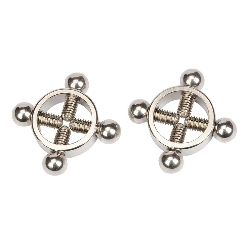 2 шт. Металлические зажимы для сосков из нержавеющей стали, регулируемые зажимы для сосков, стимулятор, фетиш, бондаж, ограничение, секс-игрушки для женщин