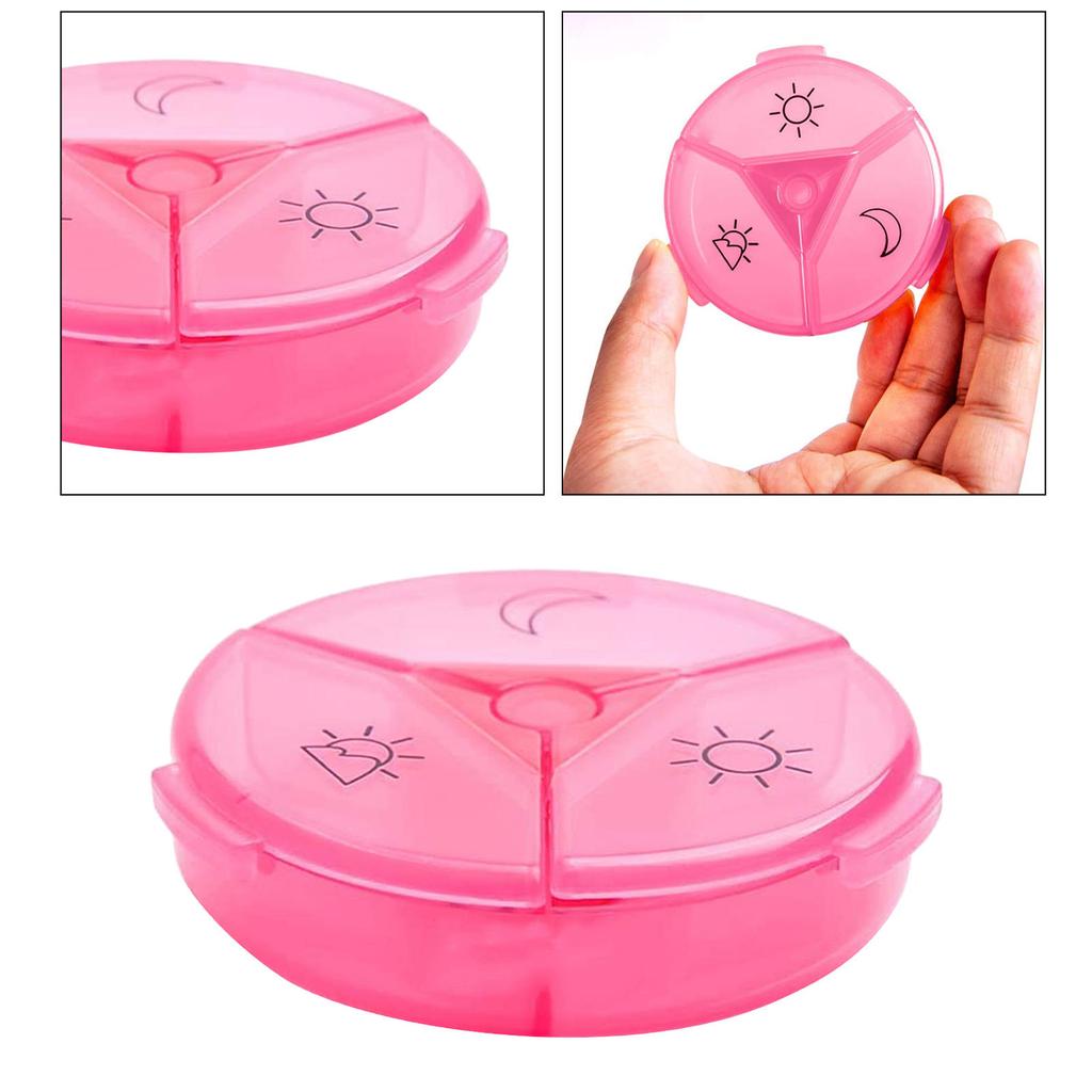 Pill Box Tablet Organizer Dispenser Vitamin Medication Container Red