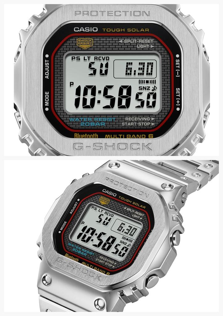 [CASIO] G-Shock Полностью металлические радиочасы на солнечной батарее с Bluetooth GMW-B5000D-1CJF Мужские Серебристые