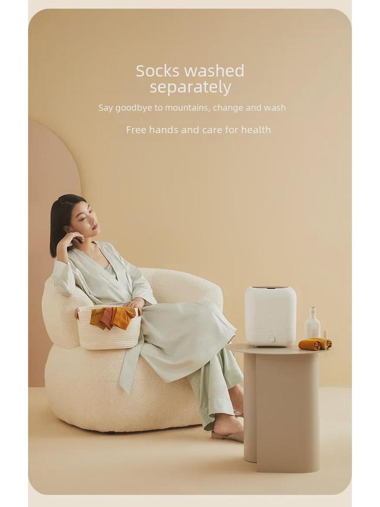 Портативная мини-стиральная машина с зарядкой от USB для носков и нижнего белья с антибактериальной функцией Blue Light