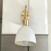White and Brass Single Light Wall Sconce Vanity Light Modern Bathroom Lighting Fixtures