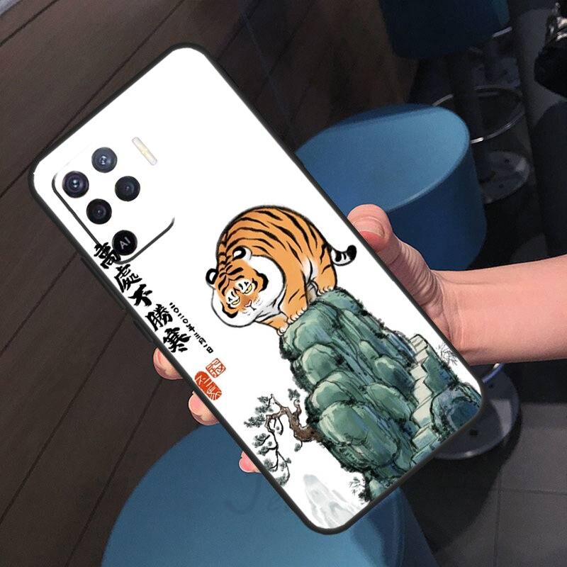 Чехол с милым толстым тигром для OPPO A52 A72 A92 A54 A74 A94 A3S A5S A5 A9 A31 A53 A83 A91 A93 A1K A15 A16