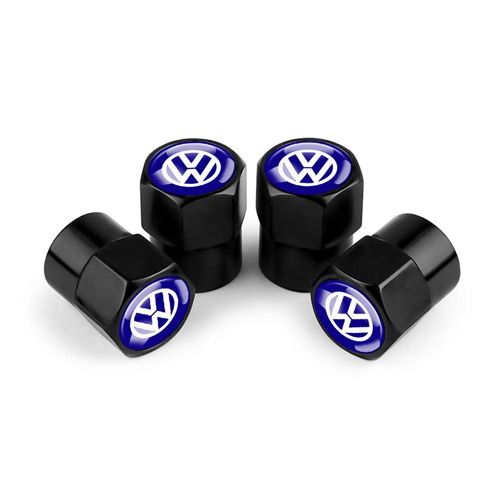 4Pcs Car Metal Wheel Tire Air Valve Dust Caps Accessories With Logo For Volkswagen Golf Rline Passat GTI Sagitar Scirocco Tiguan