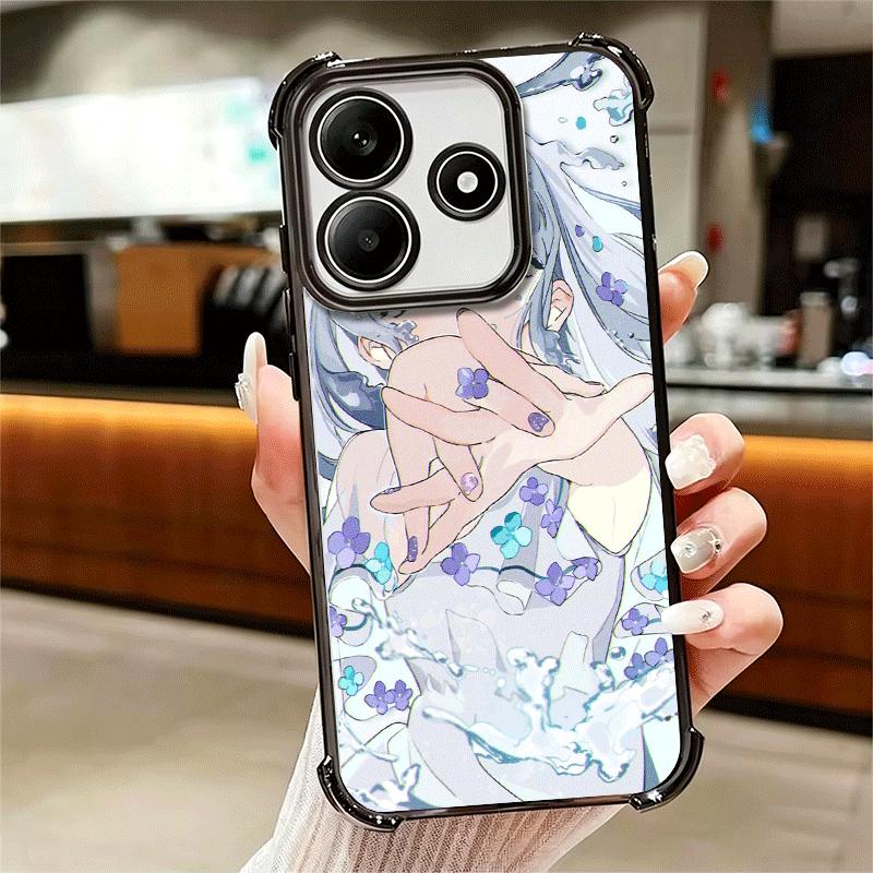 Аниме Кавайная Девушка Ins Стиль Покрытие Чехол для Телефона Для Xiaomi Redmi Note 14 15 Pro Plus 13 12 11 11S 11T 10 9S 9 5G Защита от Падения Airbag