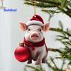 Рождественский кулон очаровательный мультяшный поросенок в форме рождественской елки подвесное украшение для дома праздничные украшения