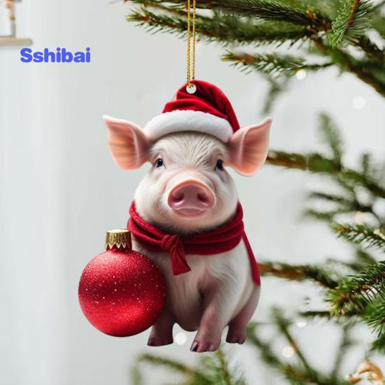 Рождественский кулон очаровательный мультяшный поросенок в форме рождественской елки подвесное украшение для дома праздничные украшения